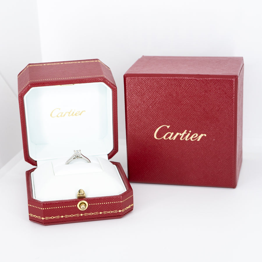 แหวน Cartier 1895 Solitaire ring with 0.33ct G VS2 Diamond Platinum950 Size 46# (Used) #vrcaim 2297