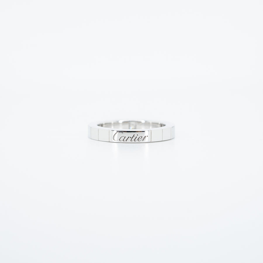 แหวน Cartier Lanieres 1diamond 18K White Gold Size 49# (Used) #vrca 0221