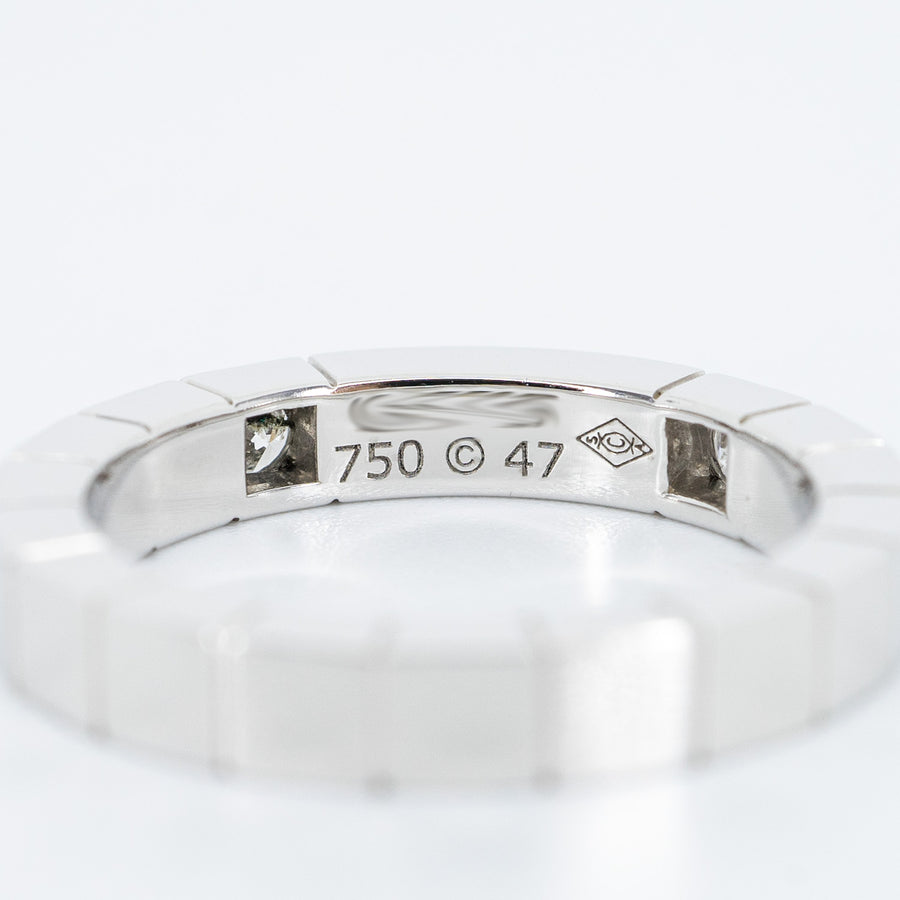 แหวน Cartier Lanieres 2diamonds 18K White Gold Size 47# (Used) #vrcax 3422