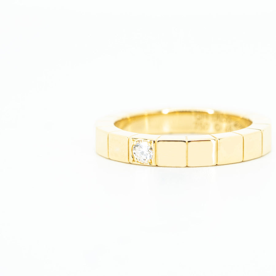 แหวน Cartier Lanieres 1diamond 18K Yellow Gold Size 46# (Used) #vrcaim 2871
