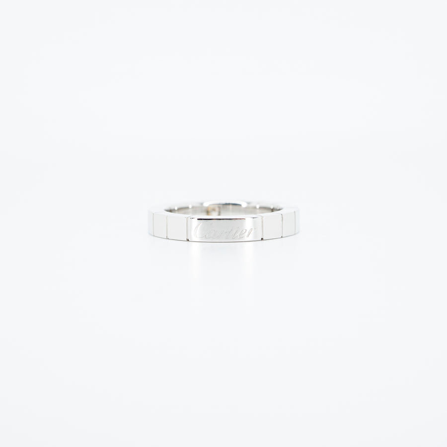 แหวน Cartier Lanieres 1diamond 18K White Gold Size 47# (Used) #vrcax 3531
