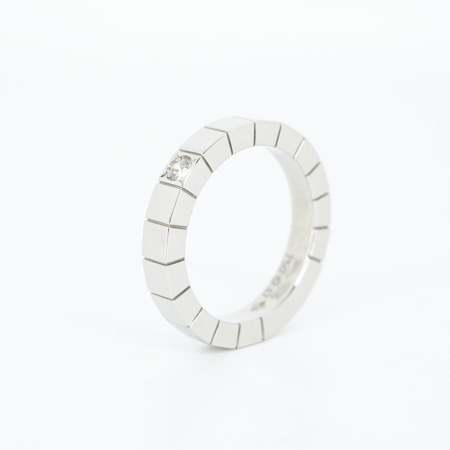 แหวน Cartier Lanieres 1diamond 18K White Gold Size 47# (Used) #vrcaim 2810