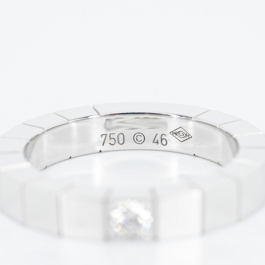 แหวน Cartier Lanieres with 1Diamond 18K White Gold Size 46# (Used) #vrcaim 2056