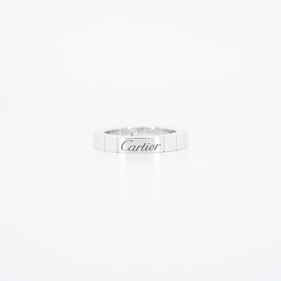 แหวน Cartier Lanieres with 1Diamond 18K White Gold Size 46# (Used) #vrcaim 2056