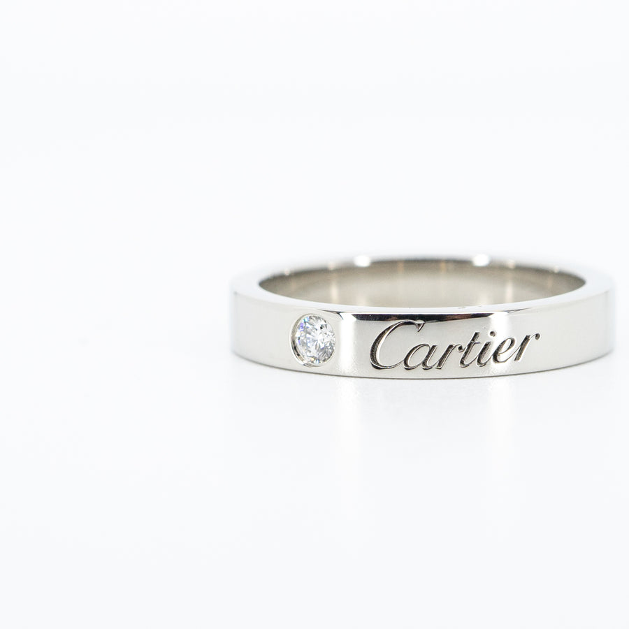 แหวน Cartier C De Cartier Band with Diamond Platinum950 Size 47# (Used) #vrcaim 2380