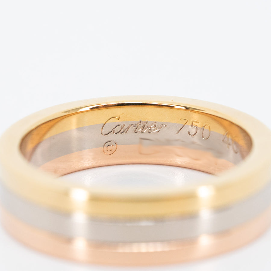 แหวน Cartier Trinity Vendôme Louis Cartier band 4.8mm. 18K 3-Color Size 46# (Used) #vrcaim 3235