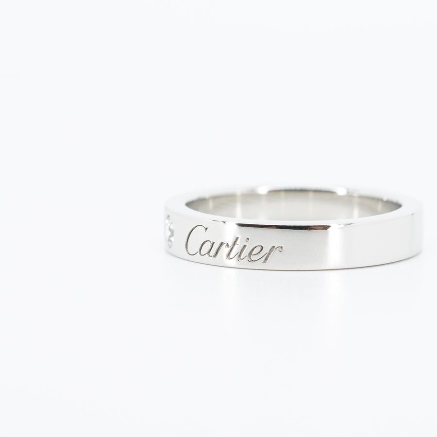 แหวน Cartier C De Cartier Band with Diamond Platinum950 Size 44# (Used) #vrcaim 2246