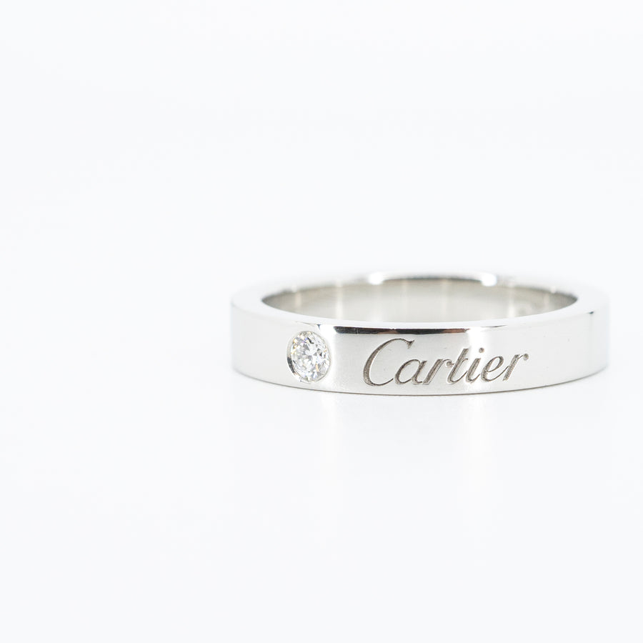 แหวน Cartier C De Cartier Band with Diamond Platinum950 Size 44# (Used) #vrcaim 2246