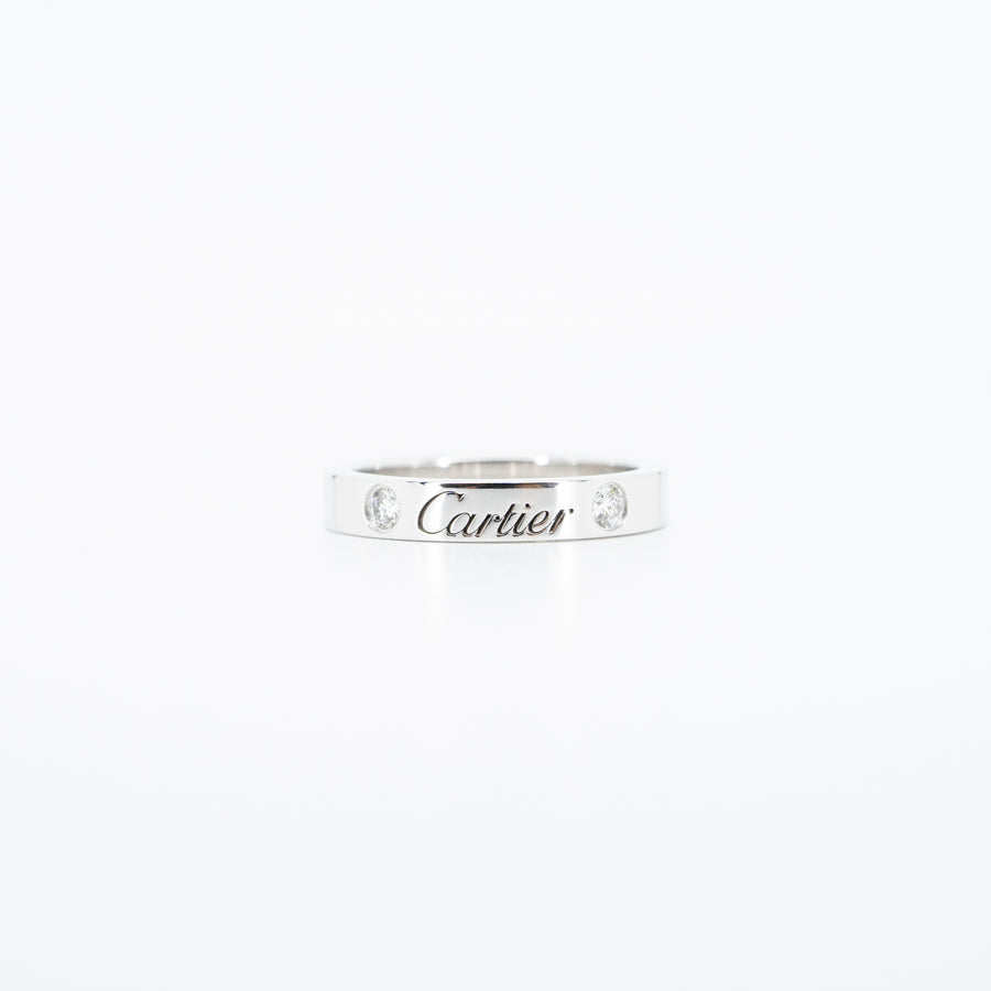 แหวน Cartier C De Cartier Band with 2Diamonds Platinum950 Size 46# (Used) #vrcaxx 3517