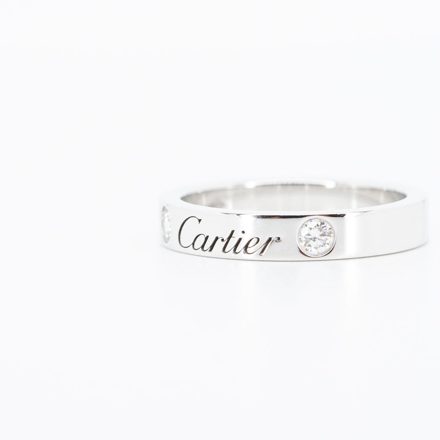 แหวน Cartier C De Cartier Band with 2Diamonds Platinum950 Size 46# (Used) #vrcaxx 3517