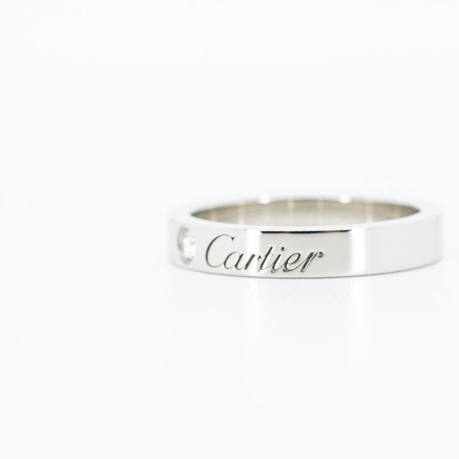 แหวน Cartier C De Cartier Band with Diamond Platinum950 Size 46# (Used) #vrcaim 2161
