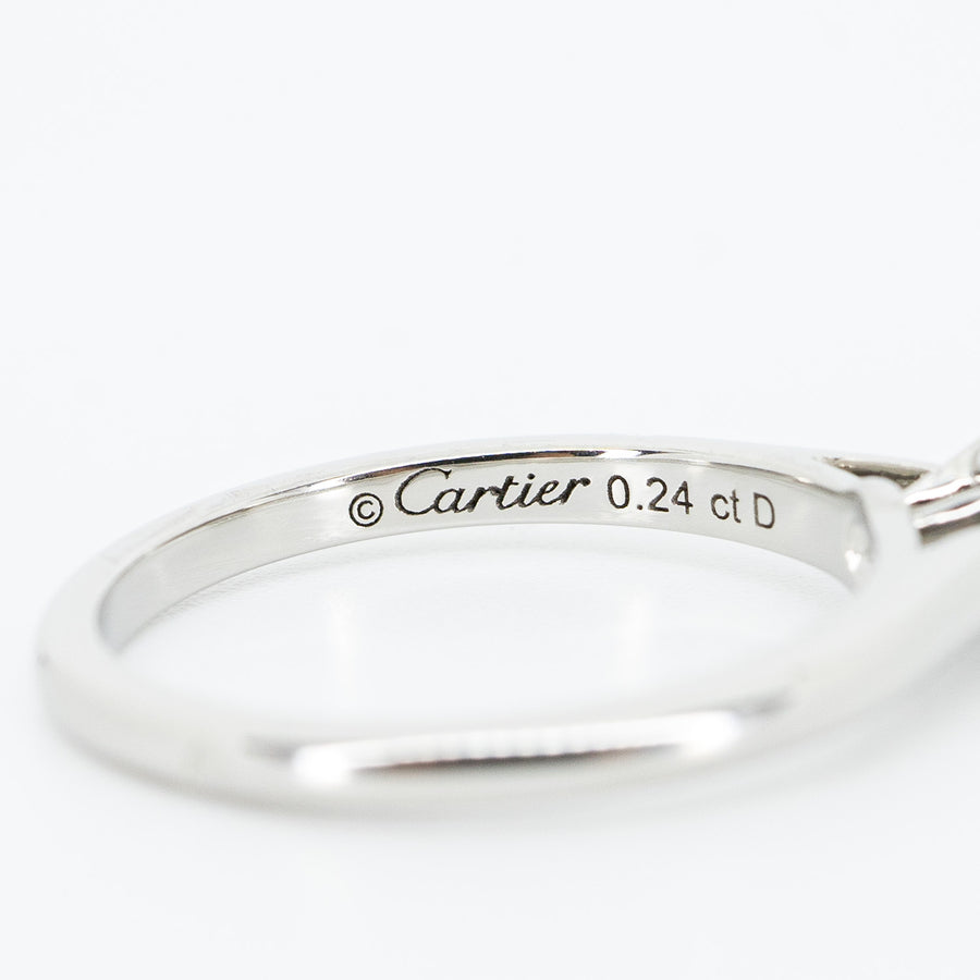 แหวน Cartier 1895 Solitaire ring Platinum950 0.24ct D VS1 Size 46# (Used) #vrcarim 4285