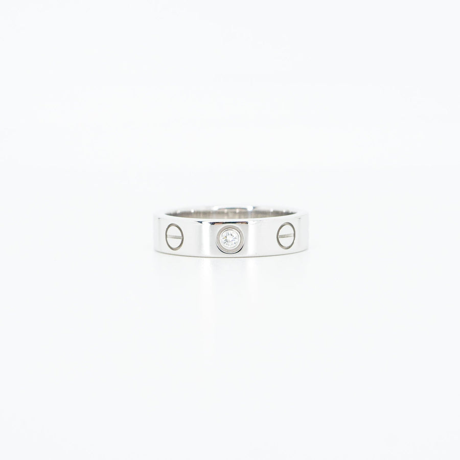 แหวน Cartier Love band 1Diamond 18K White Gold Size 44# (Used) #vrcax 3597