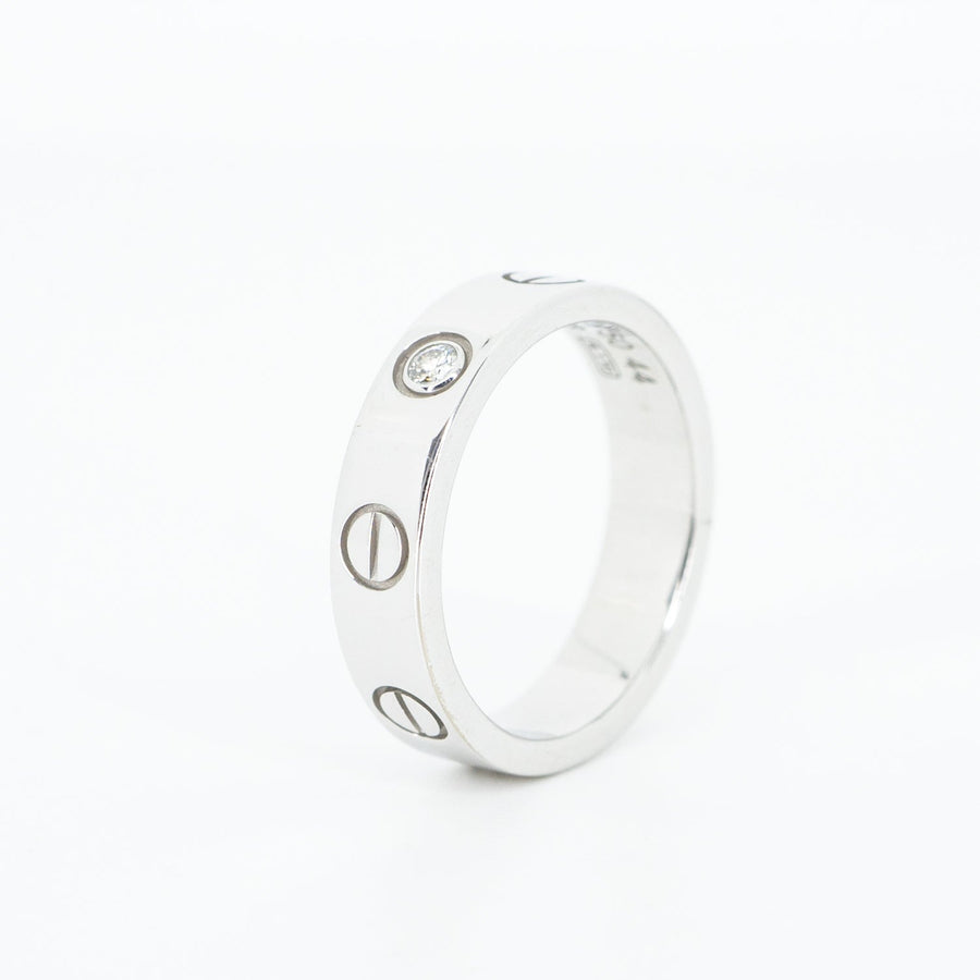 แหวน Cartier Love band 1Diamond 18K White Gold Size 44# (Used) #vrcax 3597