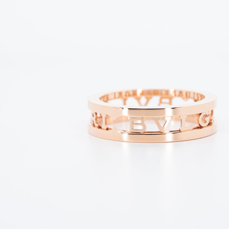 แหวน Bvlgari B.zero1 Ring with openwork logo spiral 18K Rose Gold Size 52# (Used) #vrbvn 4651