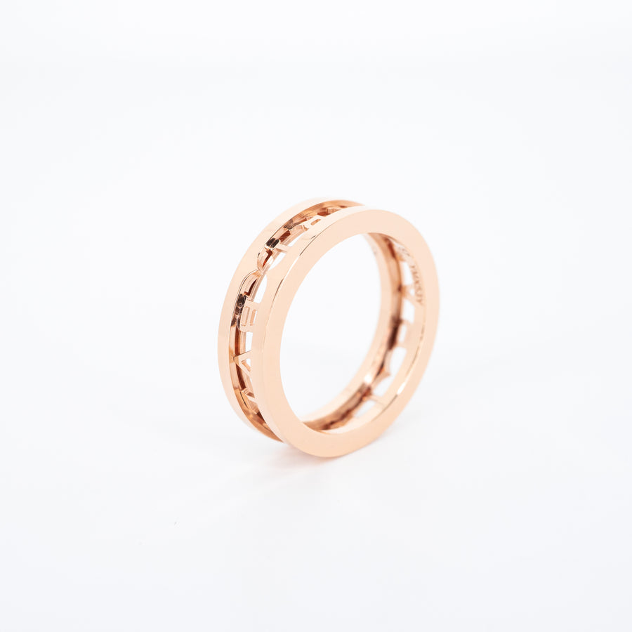 แหวน Bvlgari B.zero1 Ring with openwork logo spiral 18K Rose Gold Size 52# (Used) #vrbvn 4651