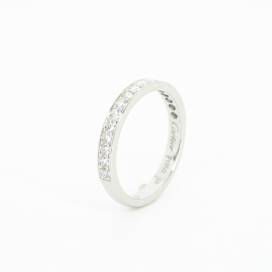 แหวน Cartier 1895 Wedding Band with Eternity ring Diamonds Platinum950 Size 48# (Used) #vrcarim 4665
