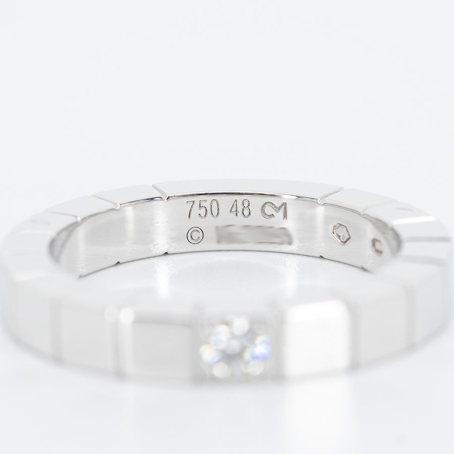 แหวน Cartier Lanieres 1diamond Ring 18K White Gold Size 48# (Used) #vrcarim 4393