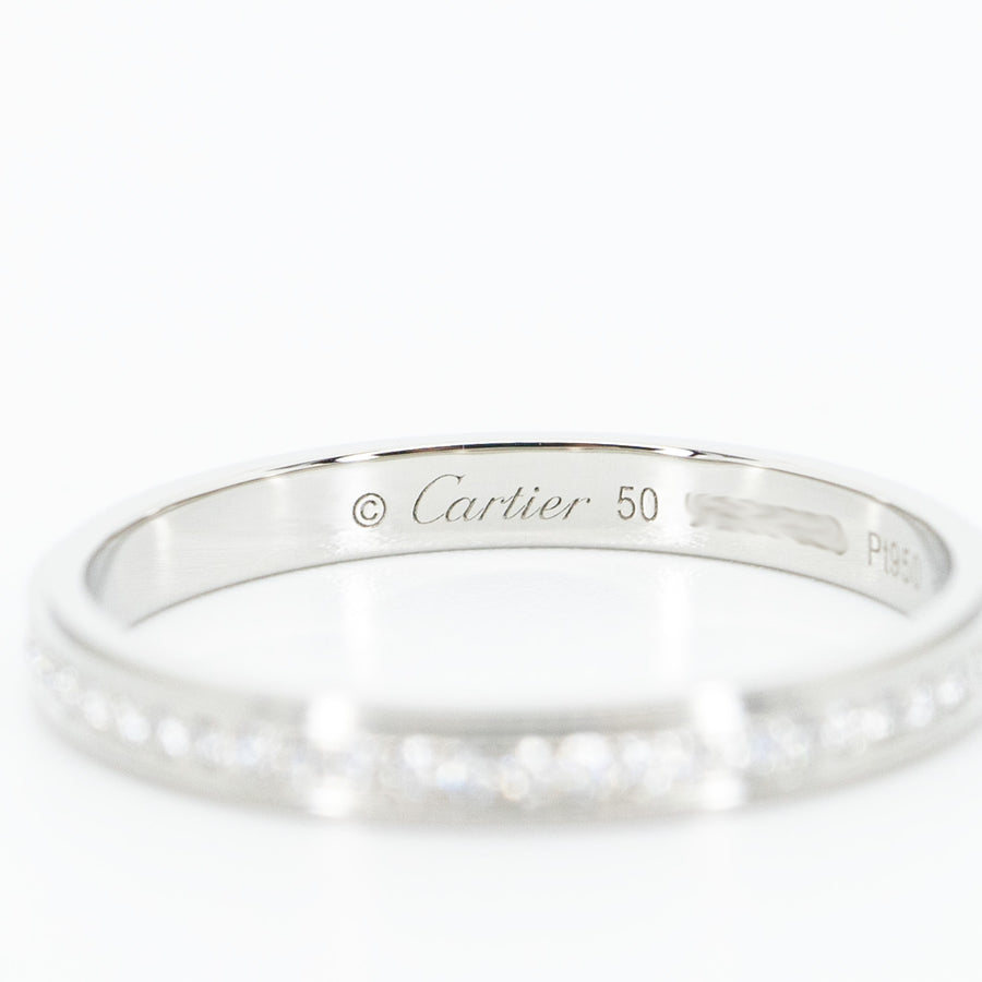 แหวน Cartier D'Amour Band, set with Diamonds Eternity ring Platinum950 Size 50# (Used) #vrcarim 4397