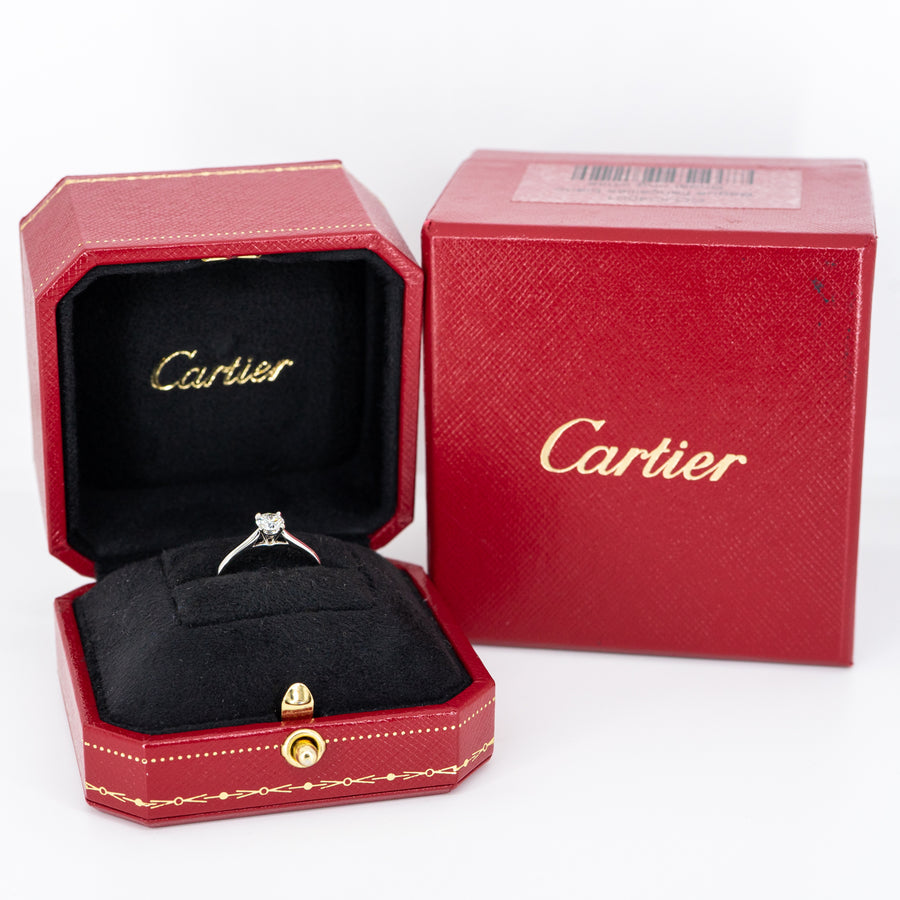 แหวน Cartier 1895 Solitaire ring Platinum950 0.36ct H VS1 Size 48# (Used) #vrcarim 3907