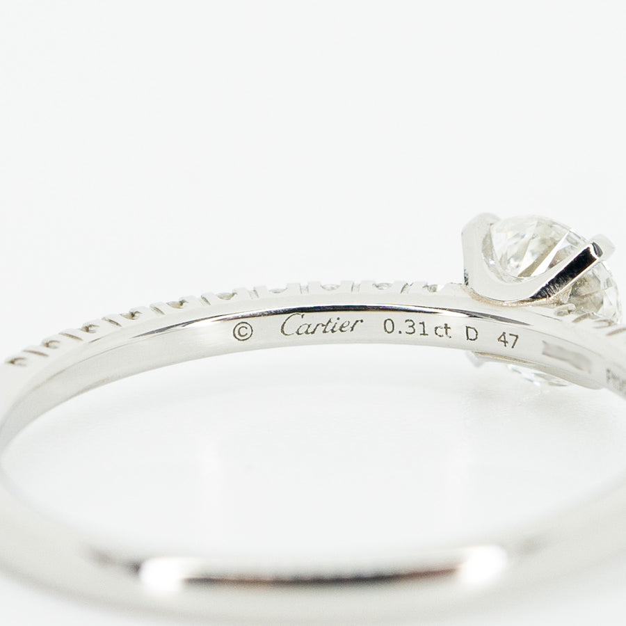 แหวน Cartier Etincelle De Cartier Solitaire ring Platinum950 with 0.31carat E IF Diamonds Size 47# (Used) #vrcaim 2841