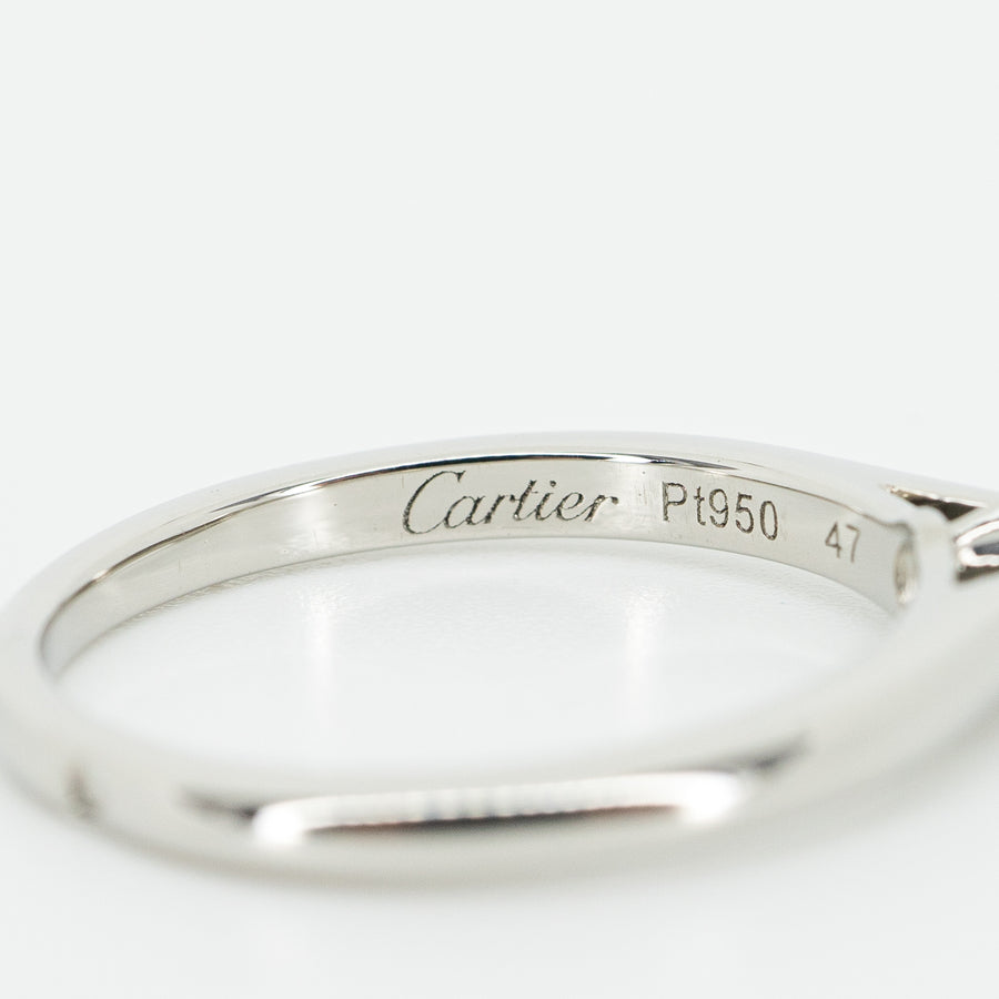 แหวน Cartier 1895 Solitaire ring Platinum950 with 0.20ct D VVS2 Diamond Size 47# (Used) #vrcaim 2739