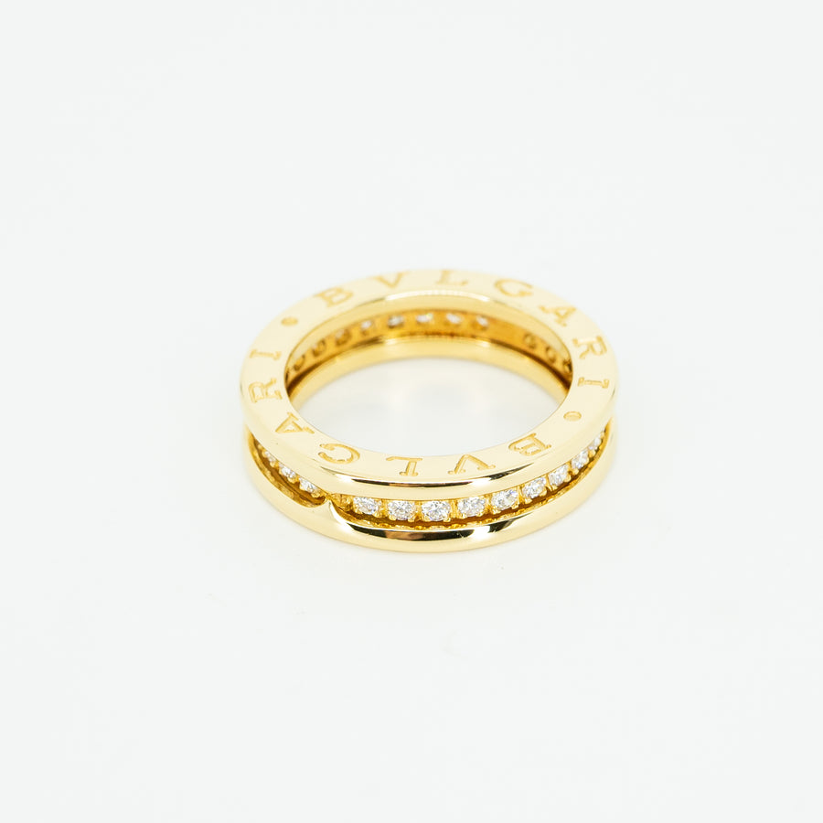 แหวน Bvlgari B.zero1 1band with Pave Diamond Eternity ring 18K Yellow Gold Size 47# (Used) #vrbvrim 4796
