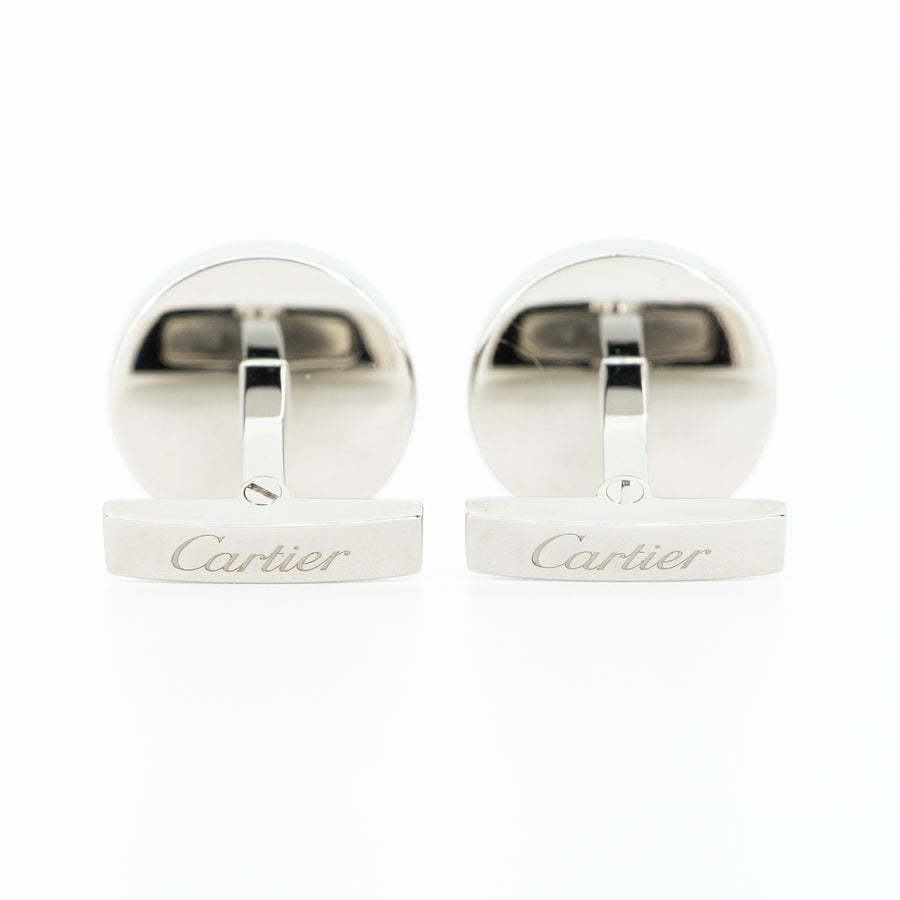 กระดุมข้อมือ Cartier Double C Logo Decor Cufflinks 925 (Used) #vrcan 0167
