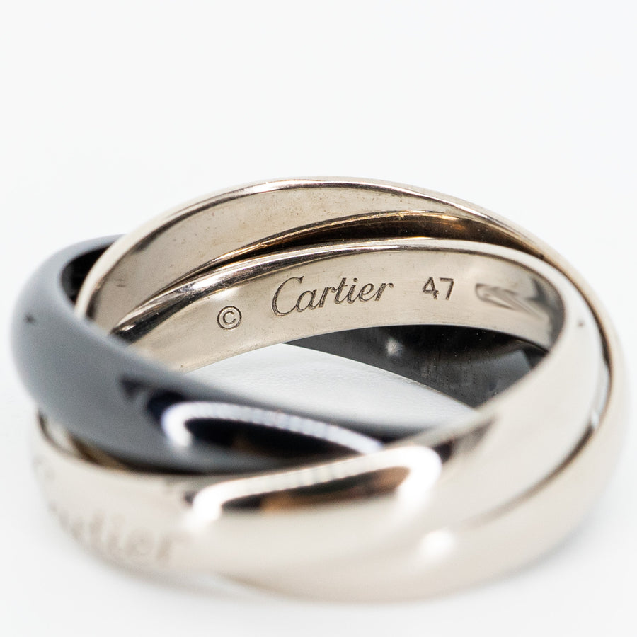 แหวน Cartier Trinity Classic Ceramic 18K White Gold Size 47# (Used) #vrca 0279
