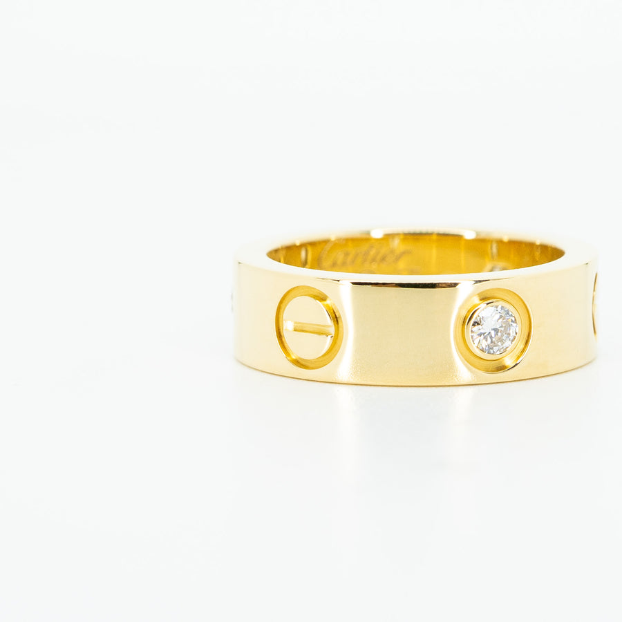 แหวน Cartier Love 3Diamonds Ring 18K Yellow Gold Size 47# (Used) #vrcarimt 4097